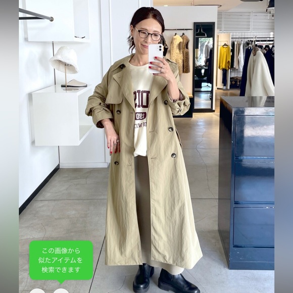 Beige oversized trench coat - Picture 4 of 8